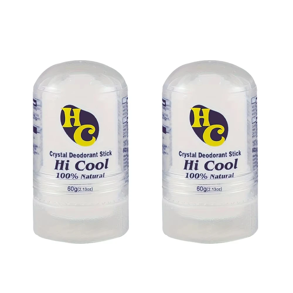 

Набор из 2 шт. (60 г) натуральных кристаллических дезодорантов без запаха для женщин и мужчин – камень из квасцов калия для контроля запаха, дизайн в виде камня