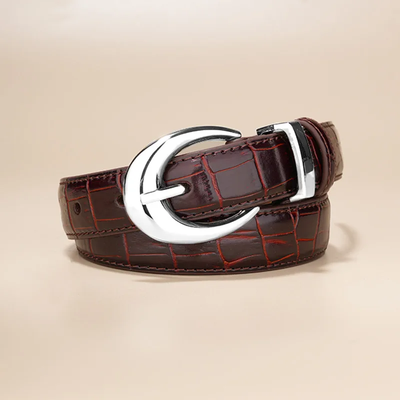 

Women's genuine leather belt, designer decorative pin buckle leather belt, niche jeans belt 2025 new style