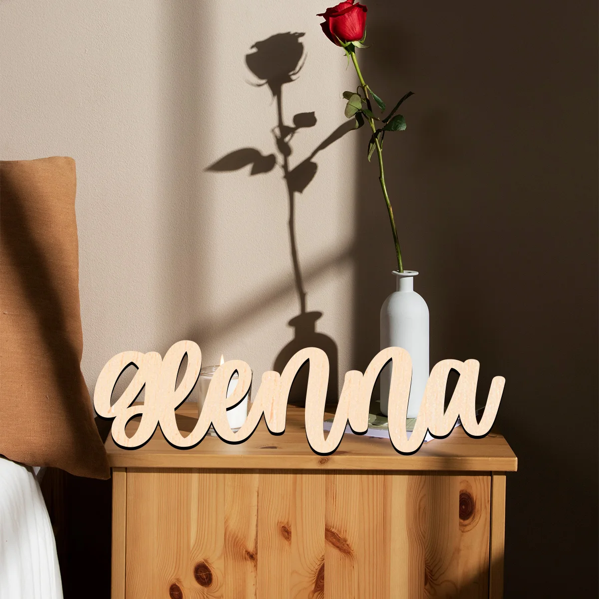 

1 pc levana example Customizable Name Laser-Cut Sign Wood Material Charming Home &Holiday Decor for Front Porch, Yard