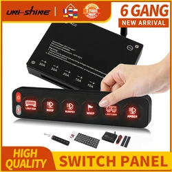 UNI-SHINE Wireless 4/6 Gang Switch Panel 12v 24V Touch Switch Box Universal Automatic Individual Strobe Control For SUV Boat Car