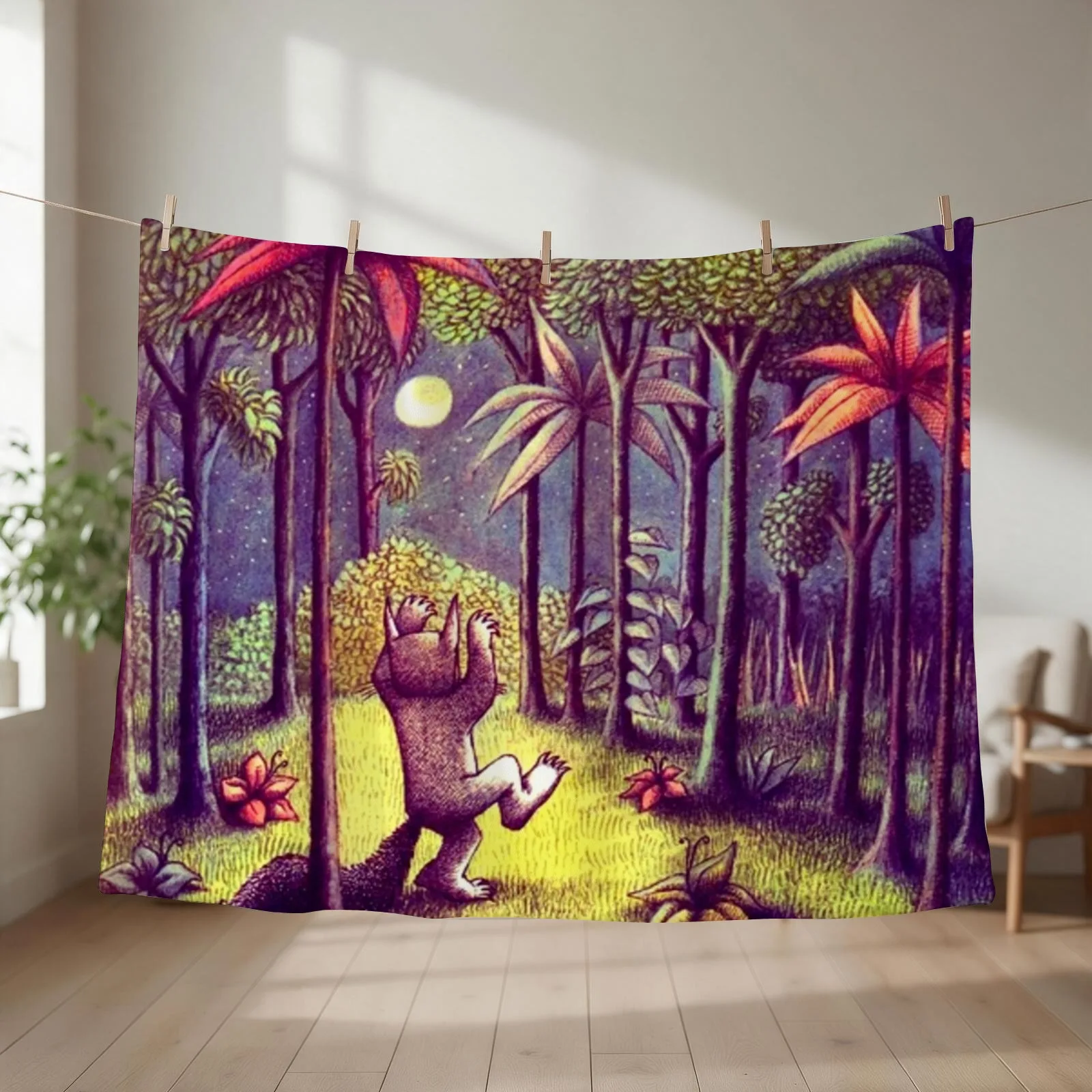Let the Wild Rumpus Start Throw Blanket couch cozy soft plush fuzzy picnic outdoor blanket
