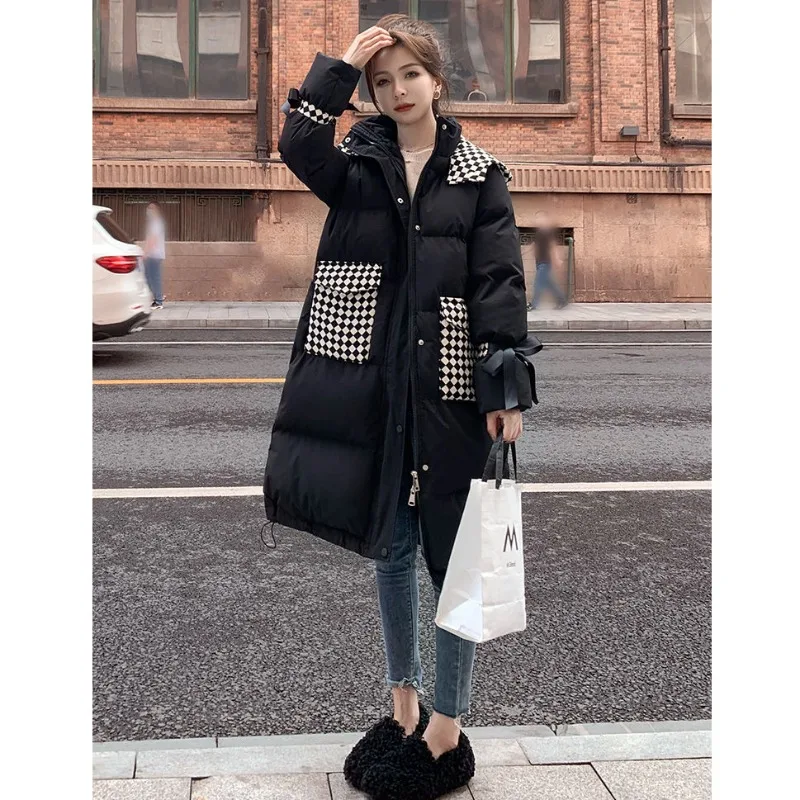 Women's Clothing Winter Warm Jacket New Thicken Down Cotton Jacket Long Coat Hooded Casual Fashion Loose Mid-length Outerwear