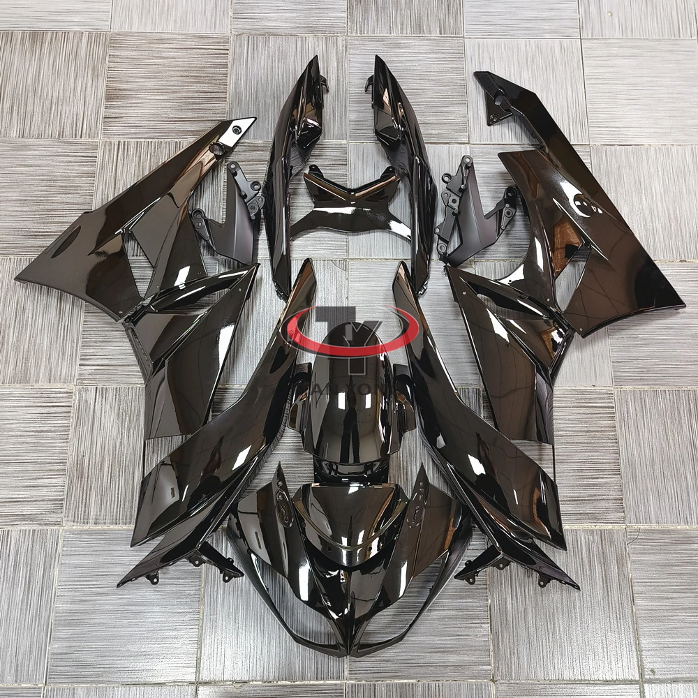 For Kawasaki ZX6R ZX 6R 636 Bodywork Injection All shiny black Motorcycle Full Fairing Kit Cowling 2009 2010 2011 2012 Customize