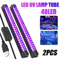 UV Black Light Lamp Bar 385-400nm Black Light Effect UV Light Tube with Switch for Body Pain Disco Glow Party Accessories Decor