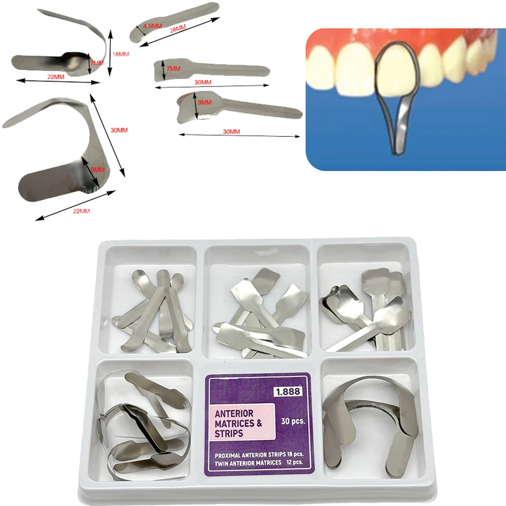 Стоматологические матричные ленты, двойные передние профильные полоски, секционные контурные матрицы, кольцевые клинья, инструменты для наполнения композитной смолы