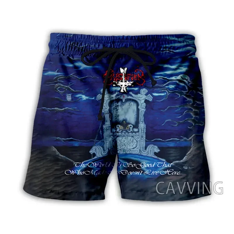 CAVVING-Shorts de praia masculinos e femininos impressos em 3D, shorts casuais de sudorese rápida, streetwear rock, verão