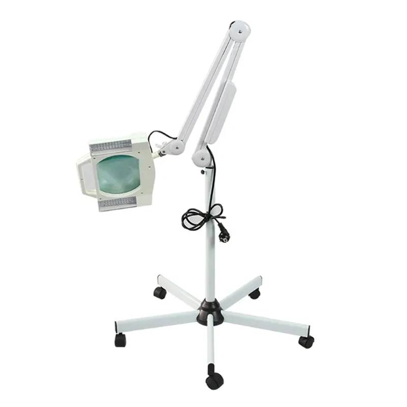 5X magnification - Floor-standing LED cold light magnifying mirror, for maintenance, skincare, adjustable beauty magnifying lamp