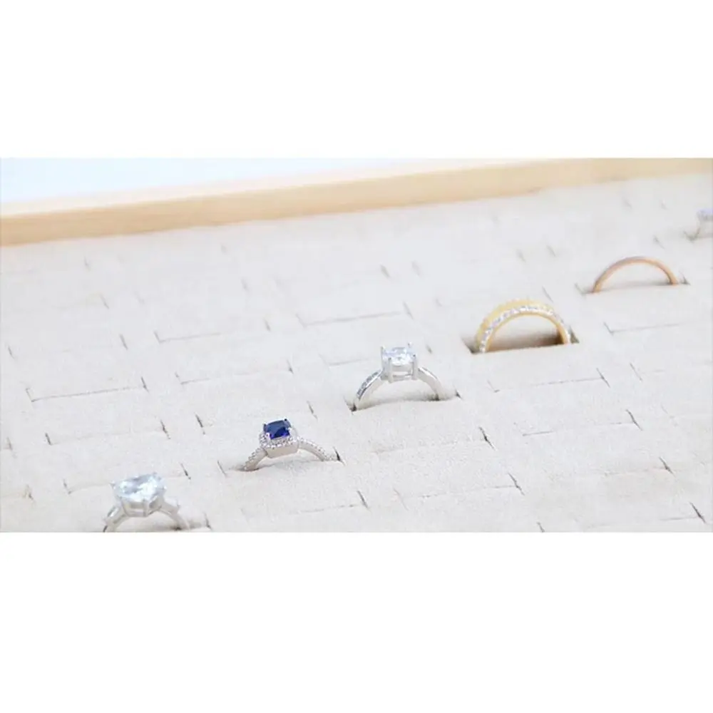 

Apricot Jewelry Display Tray Microfiber Cloth Large Capacity Necklace Stand Prop Multiple Styles Multi-purpose