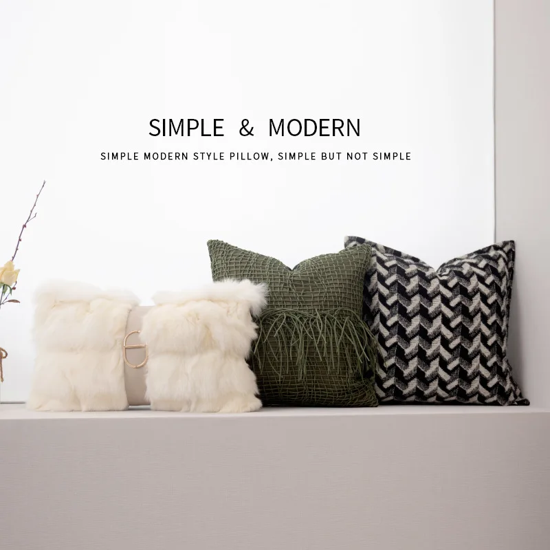 Geometric Pattern Soft Cushion Cover, Light Luxury Style, Home Decoration, Living Room Decoration, Decorative Pillowcase