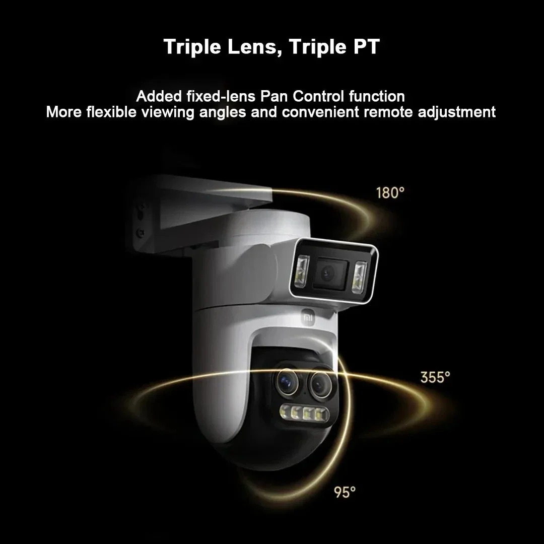 

Xiaomi 4 Pro Triple-Camera Outdoor Smart Camera - 3K HD, 9x Zoom, 3x5MP, Vehicle Protection