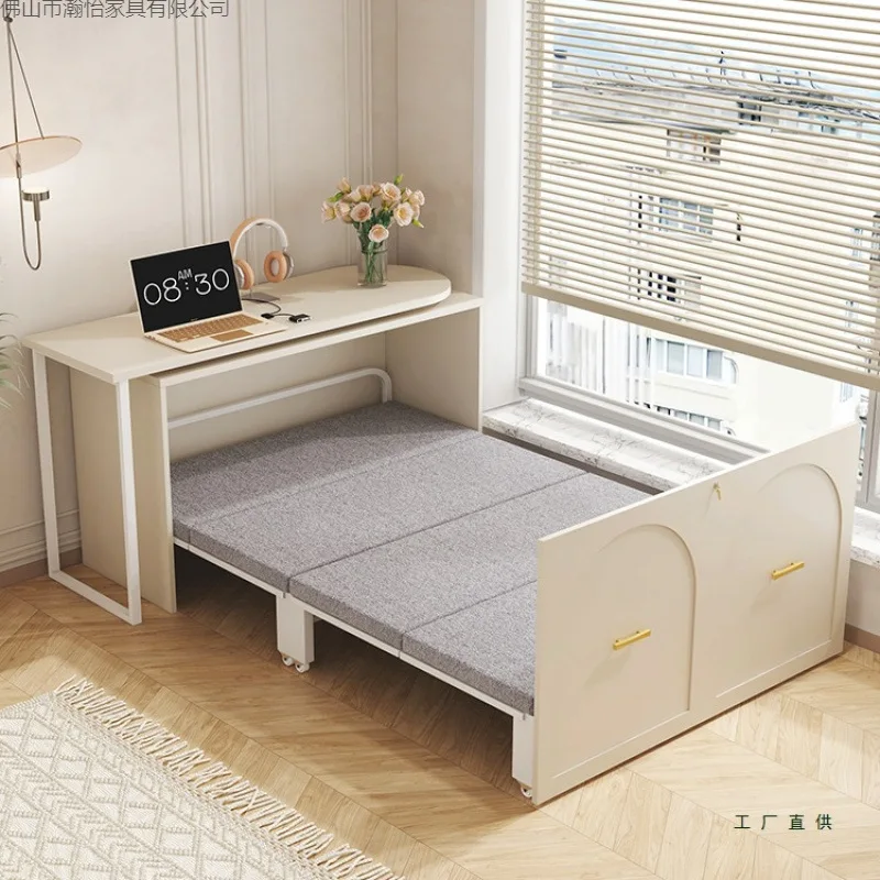 Study Folding  Storage Cabinet Lunch Break Office Desk  Integrated Invisible  Balcony  Space Saving Small Apartment