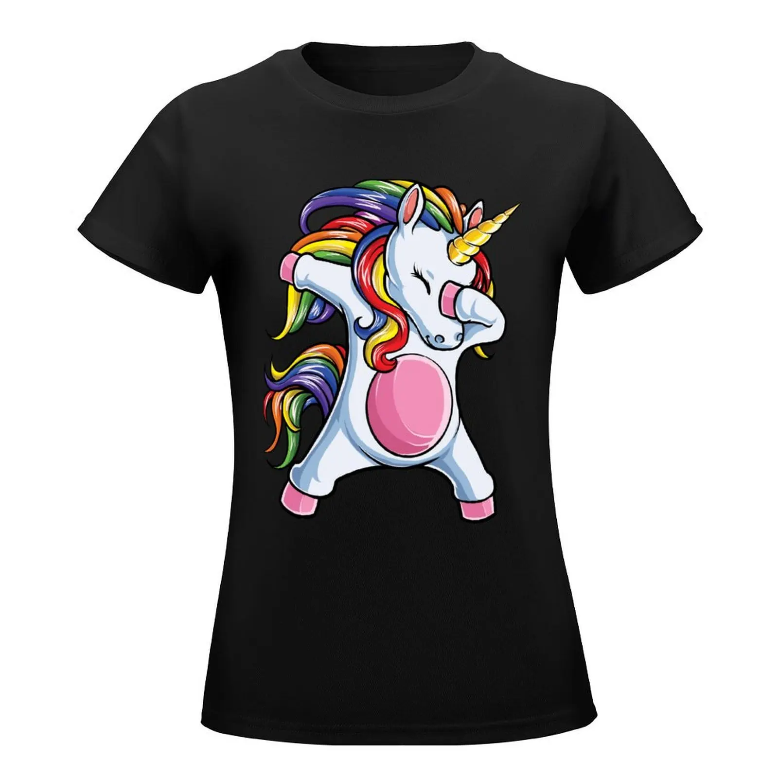 Dabbing Unicorn T Shirt Kids Girls Boys Rainbow Squad Cute Gifts Party T-Shirt graphics Woman fashion