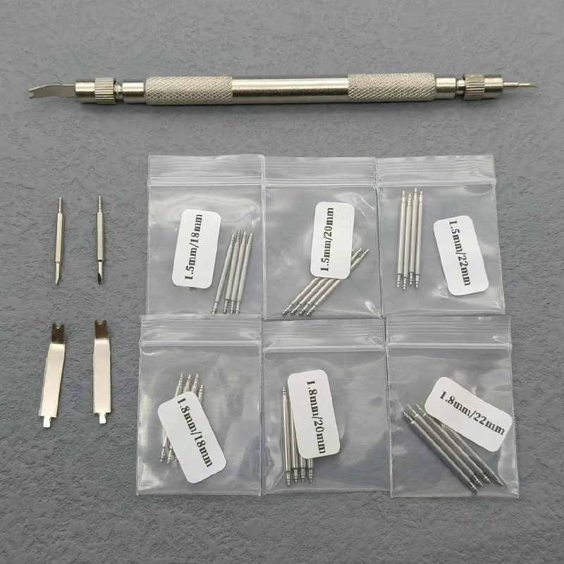 Double-ended Watch Repair Fork Watch Strap Case Repair Tool With 24PCS 18mm 20mm 22mm Spring Bar Watch Maker Repair Tools Set