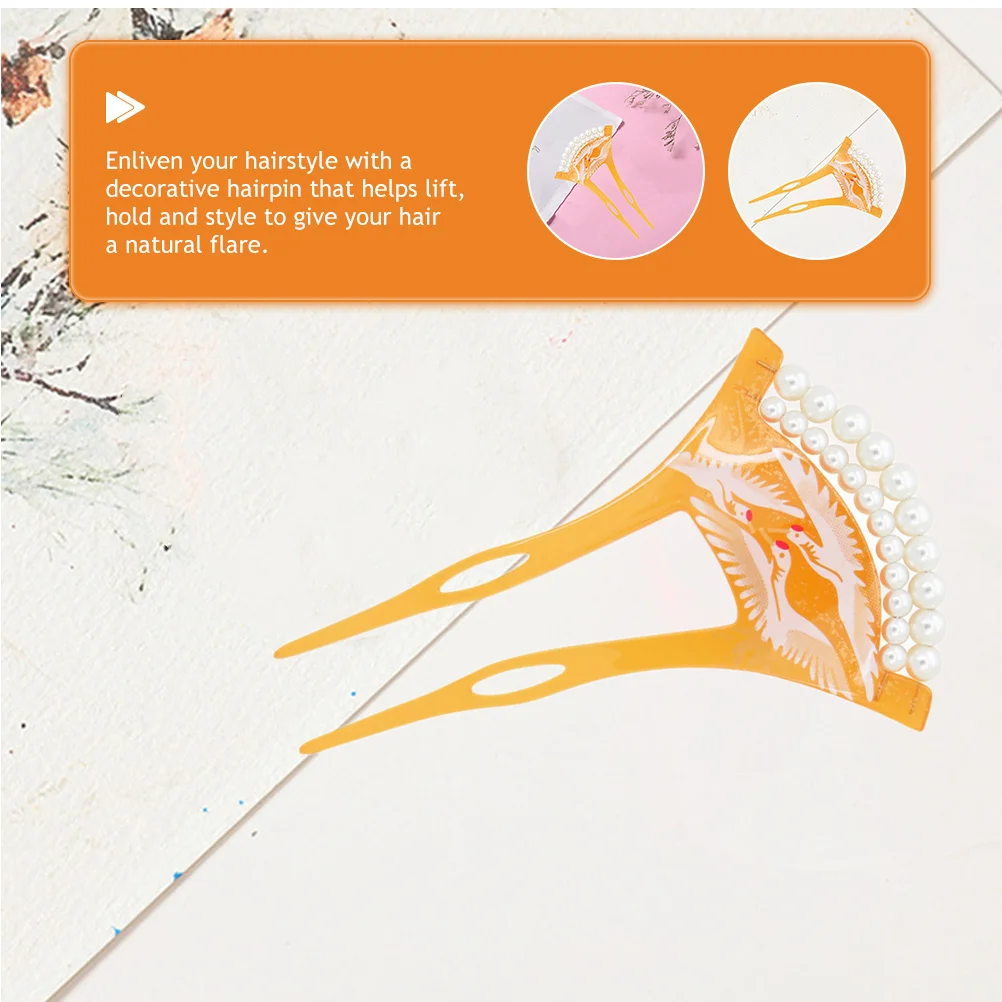 

Pearl Hairpin U-Shaped Headdress Japanese Style Hair Sticks Bridal Girl Women Chic Artistic Design Enliven Hairstyle Natural