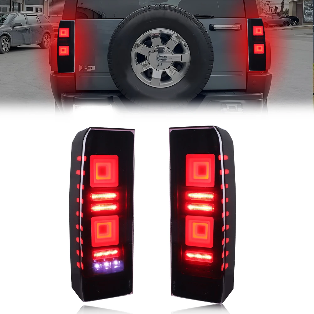 2 Piezas de Luces Traseras para Hummer H3 2006 2007 2008 2009 2010, Luces de Freno, Luces de Reversa, Luces de Giro con LED