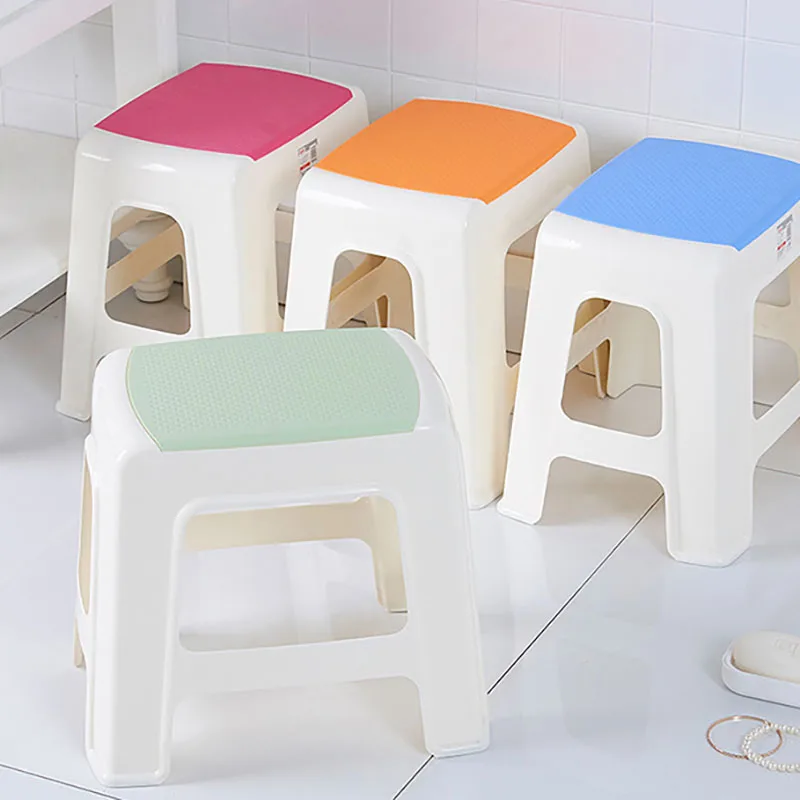 Plastic Thickened Small Bench Multifunctional Stackable Non-slip And Wear Resistant Sitting-room Stool Household Shoe Bench