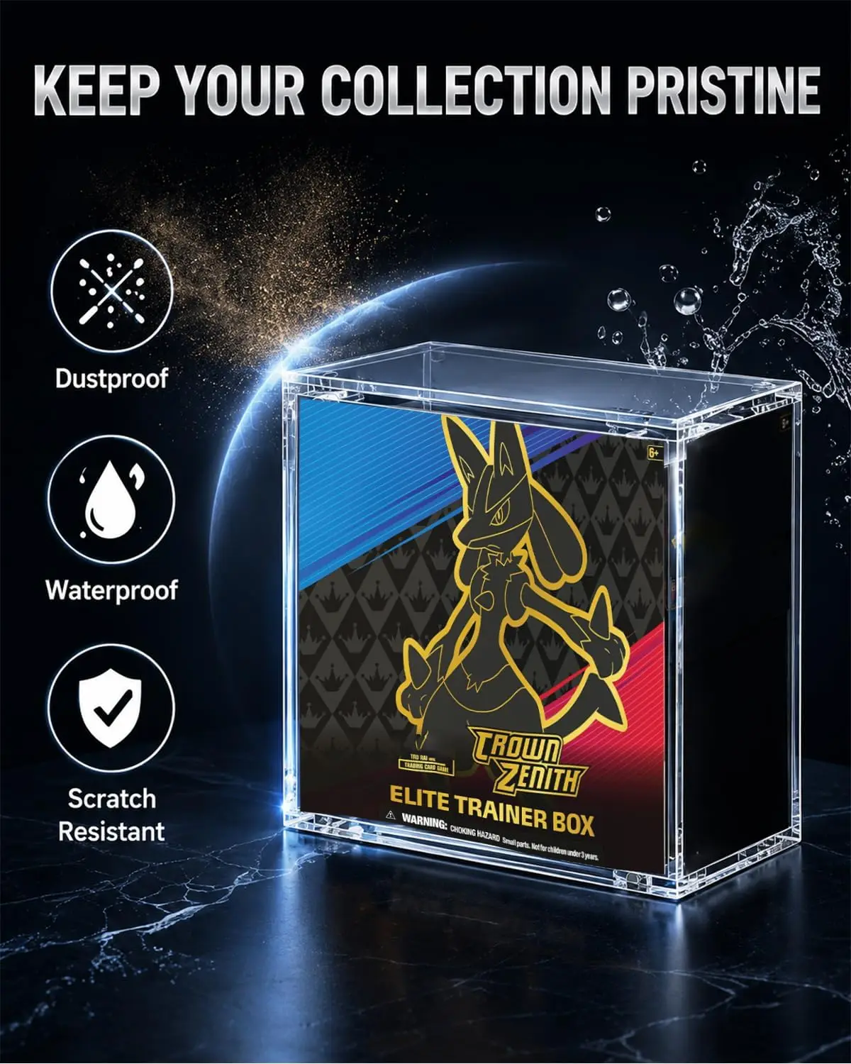 Elite Trainer Box Acryl-Vitrine Stapelbar 5mm Ultra-Dickes Acryl mit N52 Starken Magneten ETB Schutzhülle Kompatibel – Detail 1