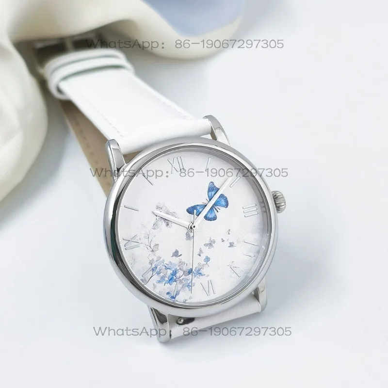 Flower Blue Butterfly Literary Butterfly Watch, Ladies Small Fresh Watch