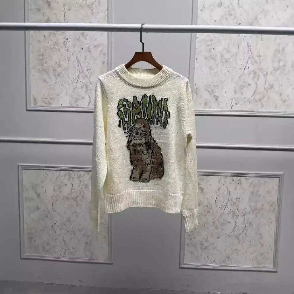 

Nordic GA24 женский пуловер из смесовой шерсти, свитер с кроликом, жаккардовый повседневный свитер с круглым вырезом, осень-зима 31990