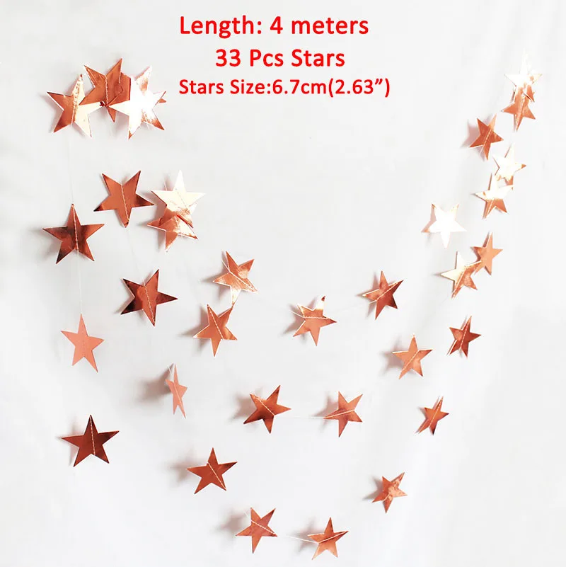 Schillernden Anzahl 16 Papier Sterne Dot Girlande Hängen Bunting für Süße Rose Gold 16th Glücklich 16st Geburtstag Jahrestag Party Decor – Detail 25