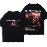 Mobile Suit Red Comet Zagushaya Machine pure Cotton T-Shirt Warrior Gundam Printed Loose Summer Men's Women's  Short Sleeve Top