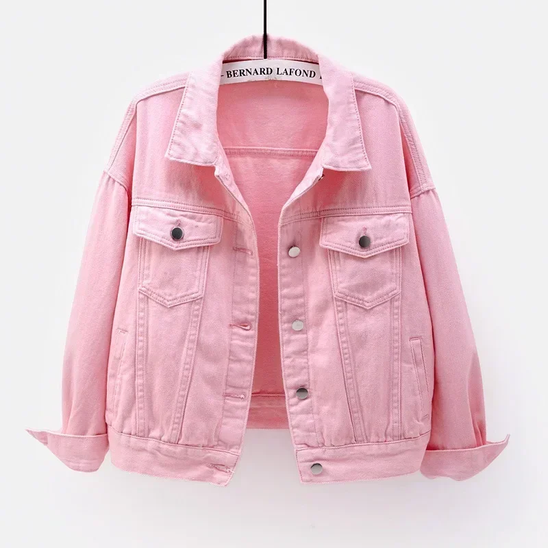 

Autumn Denim Coat Women Casual Jacket Pockets Single Breasted Turn Down Collar Outerwear 2024 Female Streetwear Vintage Overcoat