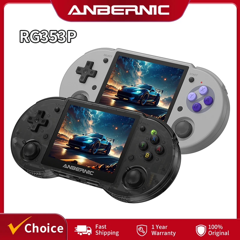 Anbernic RG353P Handheld Game Console 3.5”IPS Screen Dual OS 3500mAh Retro Game Player Support WIFI Streaming Bluetooth HDMI Out
