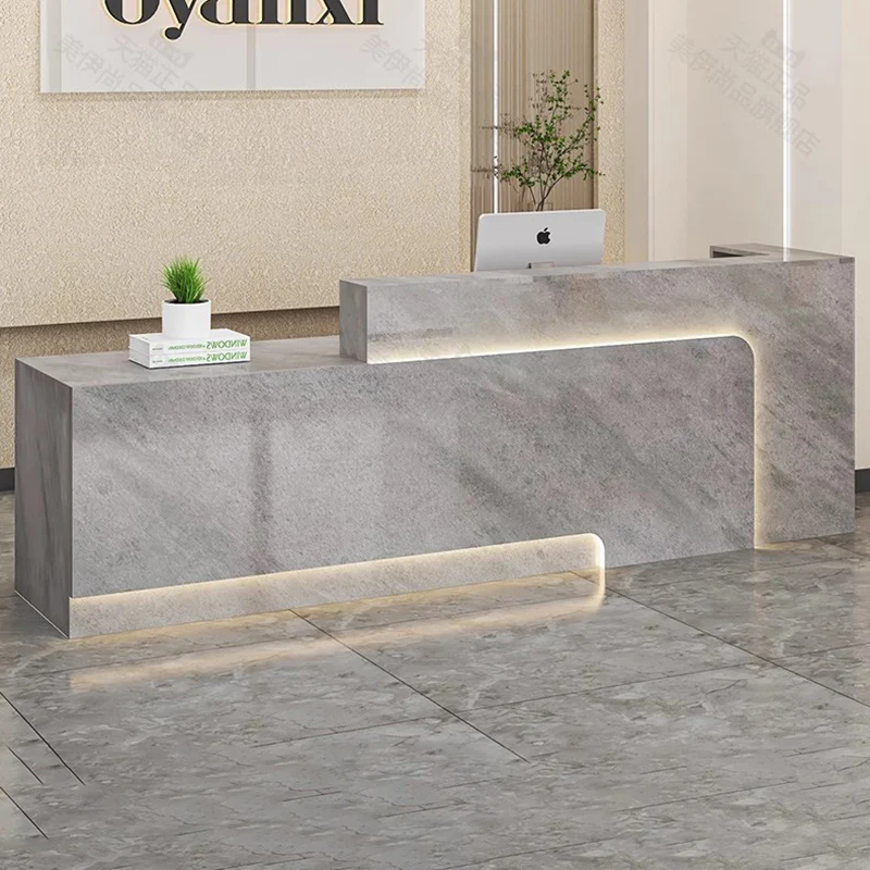 b11-Display Hotel Reception Desks Luxury Modern Office Decorations Simple Modern Hair Salon Reception Desk Beauty Salon
