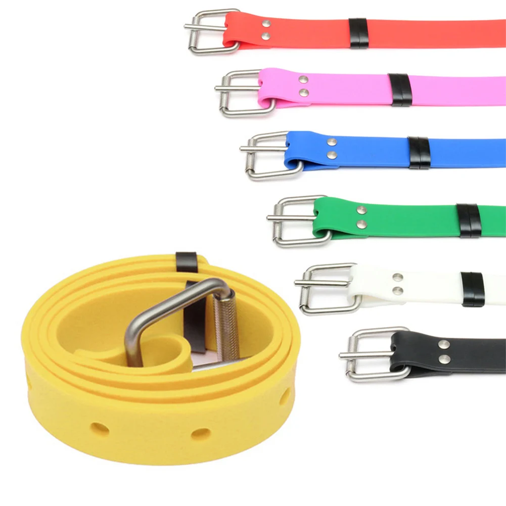 New Weight Belt For Diving Spear Fishing Freediving Silicone Scuba Weight Belt Quick-Release Stainless Steel Buckle With 8 Holes