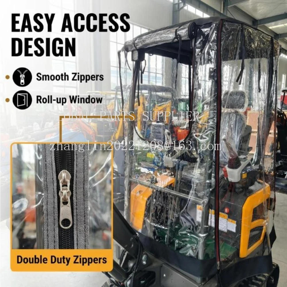 1pc Mini Digger Transparent Plastic Cabin Protective Cover Excavator Car Cover Warm Awning Thickened Pvc Windproof for RIPPA R10