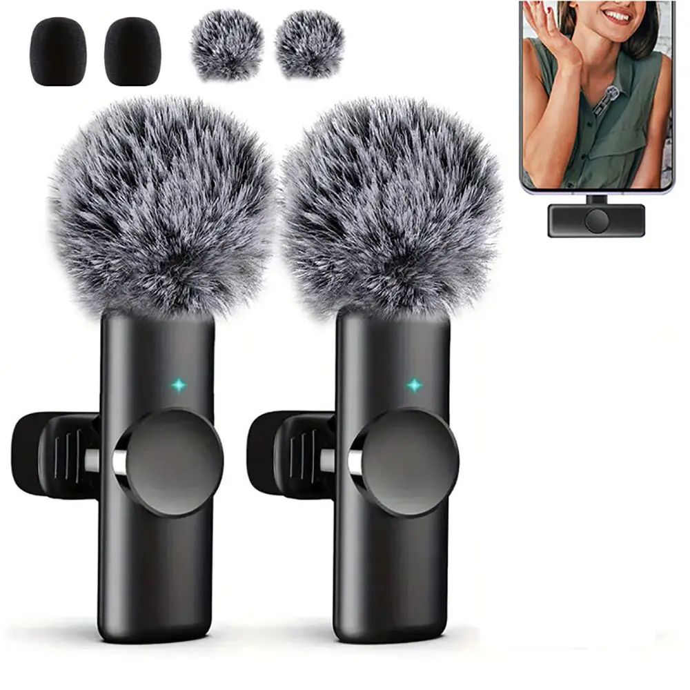 

Type-C Mic Mini Lavalier Microphone Noise Reduction Portable Mini Lapel Mic Wireless Professional Wireless K11 Microphone Laptop