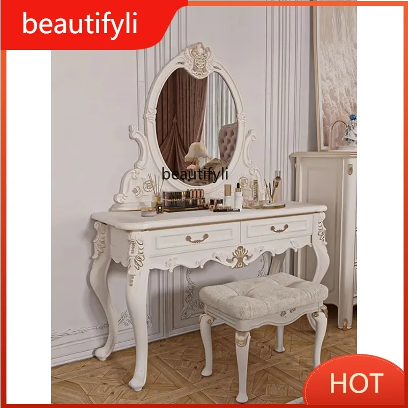 B456 French solid wood European solid wood hand-carved assembly dresser bedroom makeup table