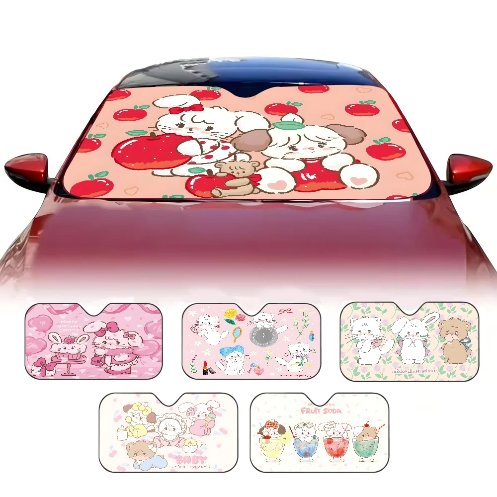 Mikko Anime Cartoon Car Sunshade Front Window Cover Windshield Sun Shade Car Visor Protection Interior Accessories
