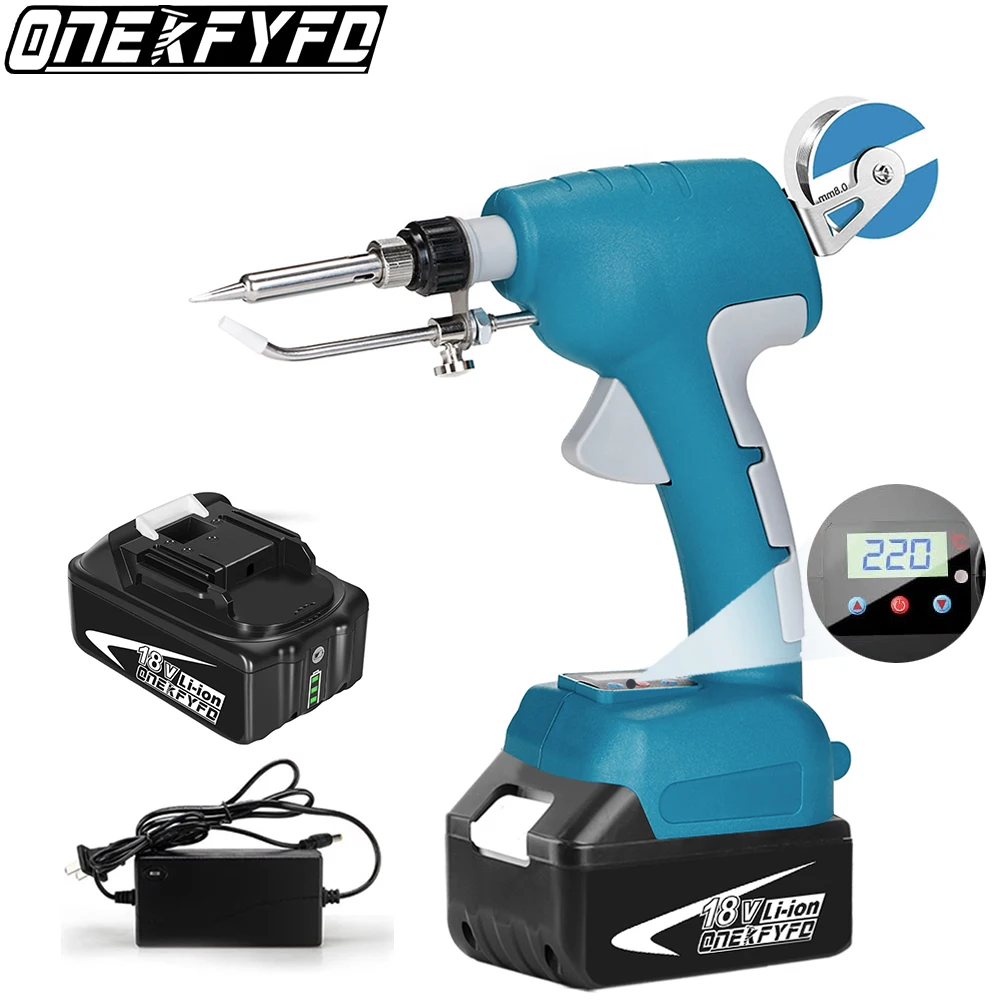 ONEKFYFD Cordless Soldering Iron Kit for Makita 18V Battery Fast Welding Tools with Digital Display Electric Solder Gun