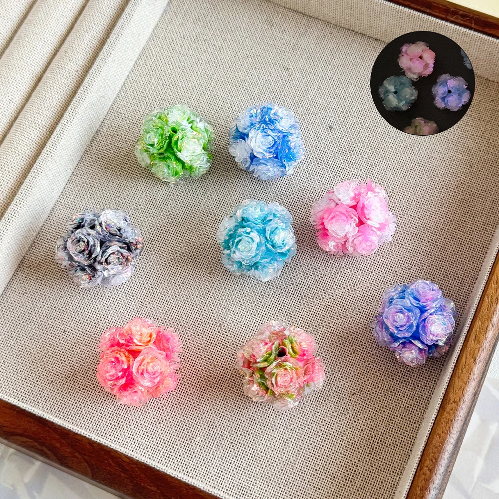 

Cordial Design 22*22MM 50Pcs DIY Beads Making/Luminous Effect/Hand Made/Jewelry Findings & Components/Flower Shape/Resin #18928