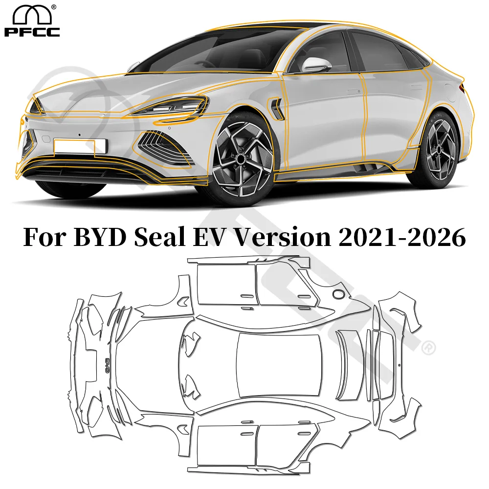 For BYD Seal EV Version 2021-2026 9Mil TPU Paint Protection Film Car Clear Bra Precut PPF Anti-Scratch Repairable Self-adhesive