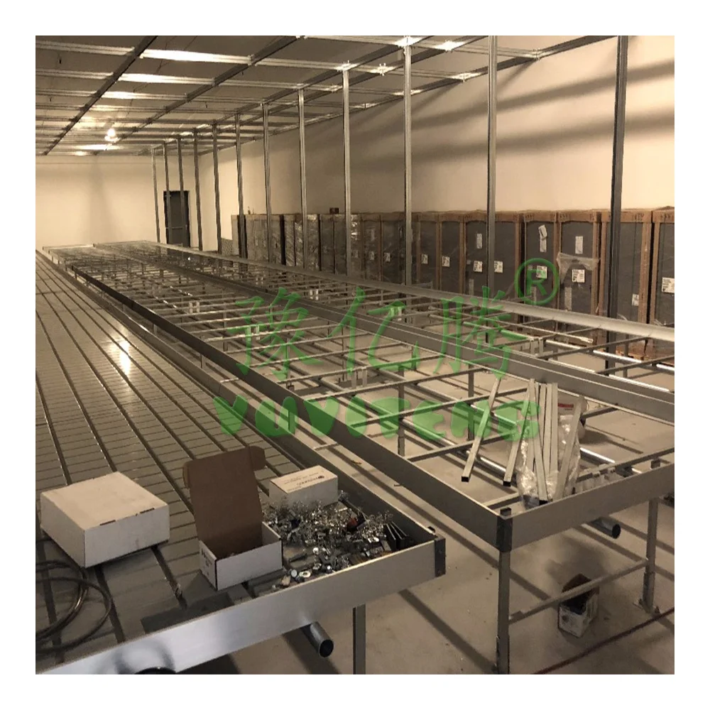 2025 Grande sistema di cremagliera per coltivazione verticale idroponica Tavolo mobile per inondazioni Costruzione in acciaio per agricoli e serre