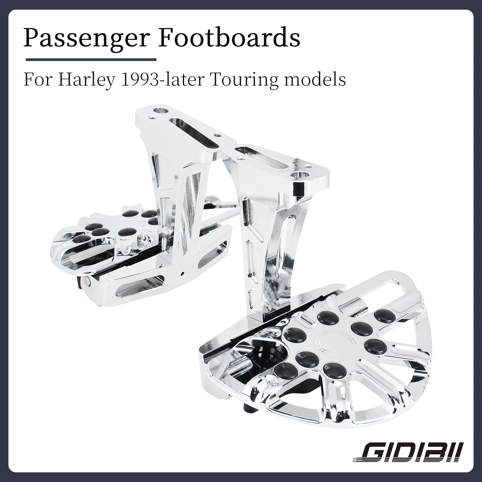 

1 Pair Chrome Hollow Out Passenger Footboards For Harley Touring CVO Electra Road Glide Road King 1993-2023 Rear Floorboard Kit