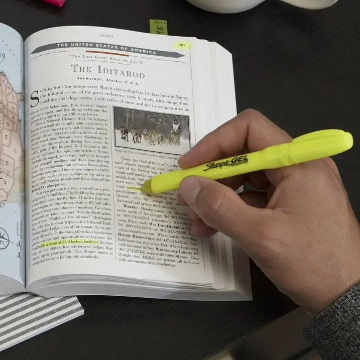 

(3 упаковки) Гелевые хайлайтеры Sharpie, наконечник-пуля, флуоресцентно-желтый, 2 шт.