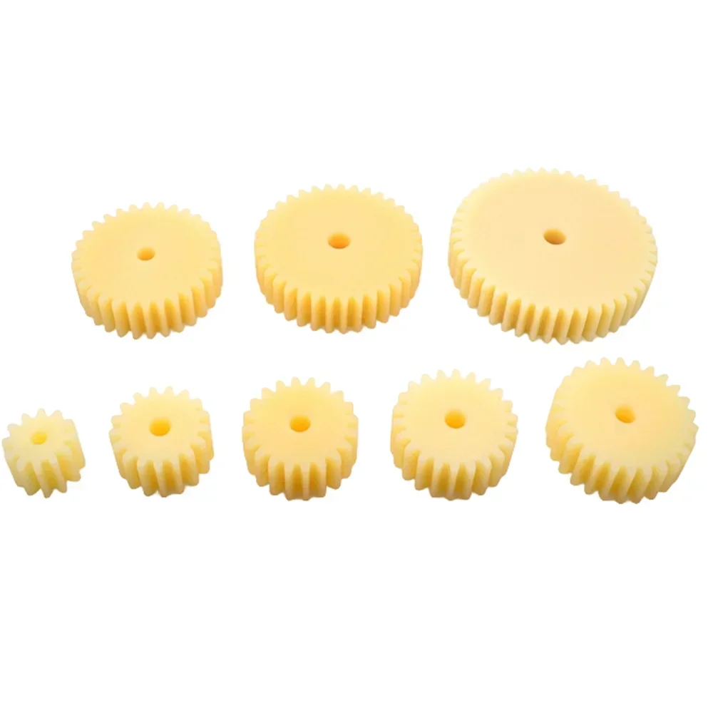 2 Module 28-50 Teeth Nylon Spur Gear DIY Mechanical Transmission Cylindrical Plastic Spur Gear