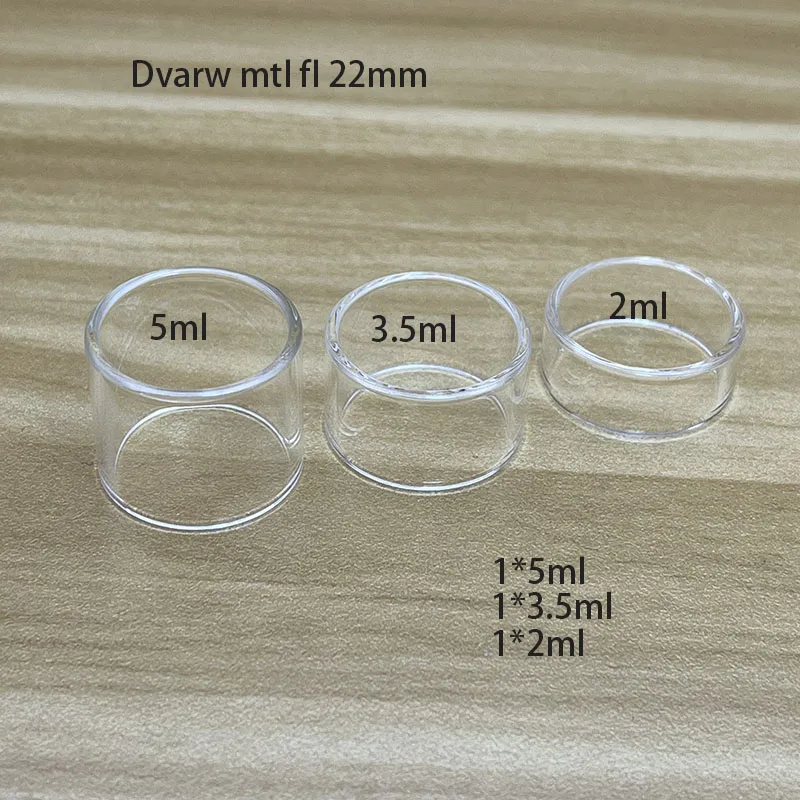 Dvarw clara reta substituição tubo de vidro, tanque transparente, MTL FL acessórios, 22, 24mm, 2, 3,5, 5, 6ml