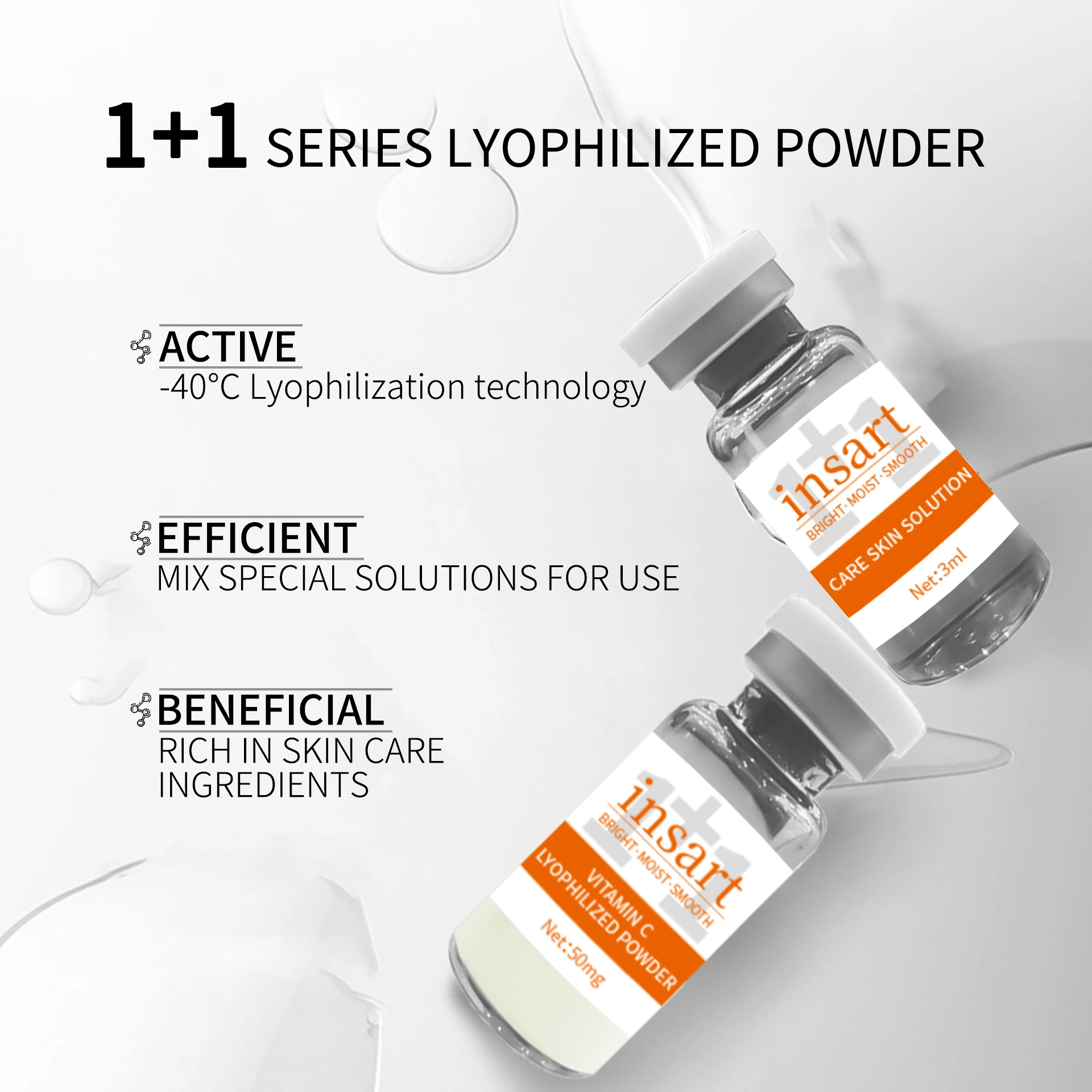 1 Box/10Pcs Vitamin C Freeze-Dried Powder Skincare Set Moisturizing And Nourishing Holiday Gift Women