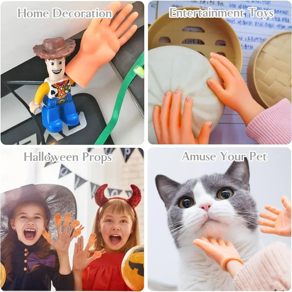 Marionetas de dedo, divertido gato, juguetes interactivos con gestos, Mini guantes de dedo de varios estilos, decoración de Halloween, regalos de fiesta para niños