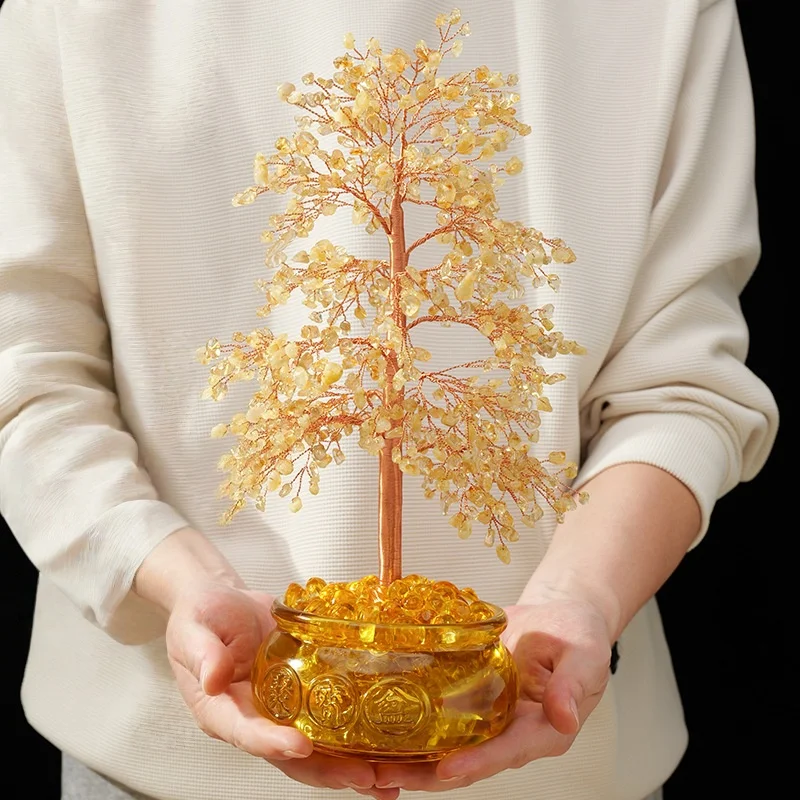 

Cornucopia Crystal Fortune Tree Citrine Money Tree Opening Gifts Office Desktop Decoration Crystal Tree Ornament