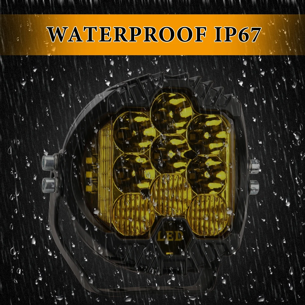 1/2 pz 5 pollici auto LED luce di lavoro universale per fuoristrada camion 4X4 ATV SUV luci ausiliarie Combo lampada di guida faro giallo