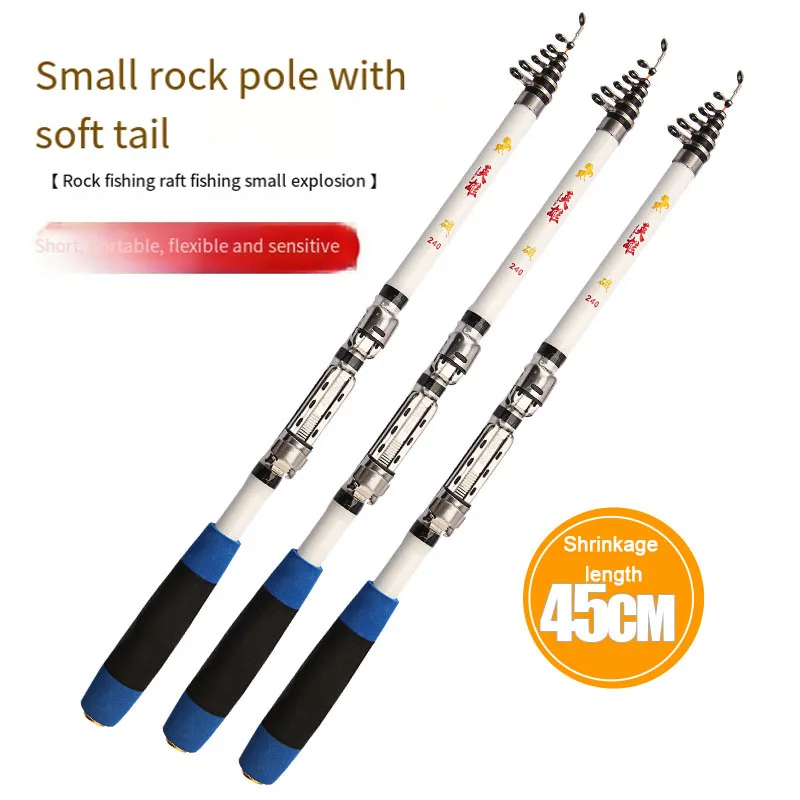 Spinning Rod Rock Fishing Mini Telescopic Portable 1.8/3m Carbon Casting Weight 5-20g Fast Ultralight Lure Pole 5/9 Section