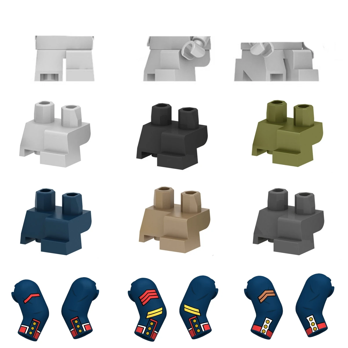 Pièces de figurine DIY, blocs de construction, bras, jambes, accessoires de main pour soldat Napoléon, chevalier, mini-puzzle, mini-briques, cadeau MOC