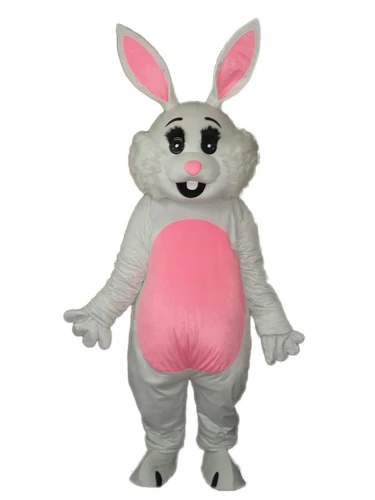 Nieuwe Volwassen Karakter Roze Oren Konijn Mascot Kostuum Halloween Kerst Jurk Full Body Props Outfit Mascotte Kostuum