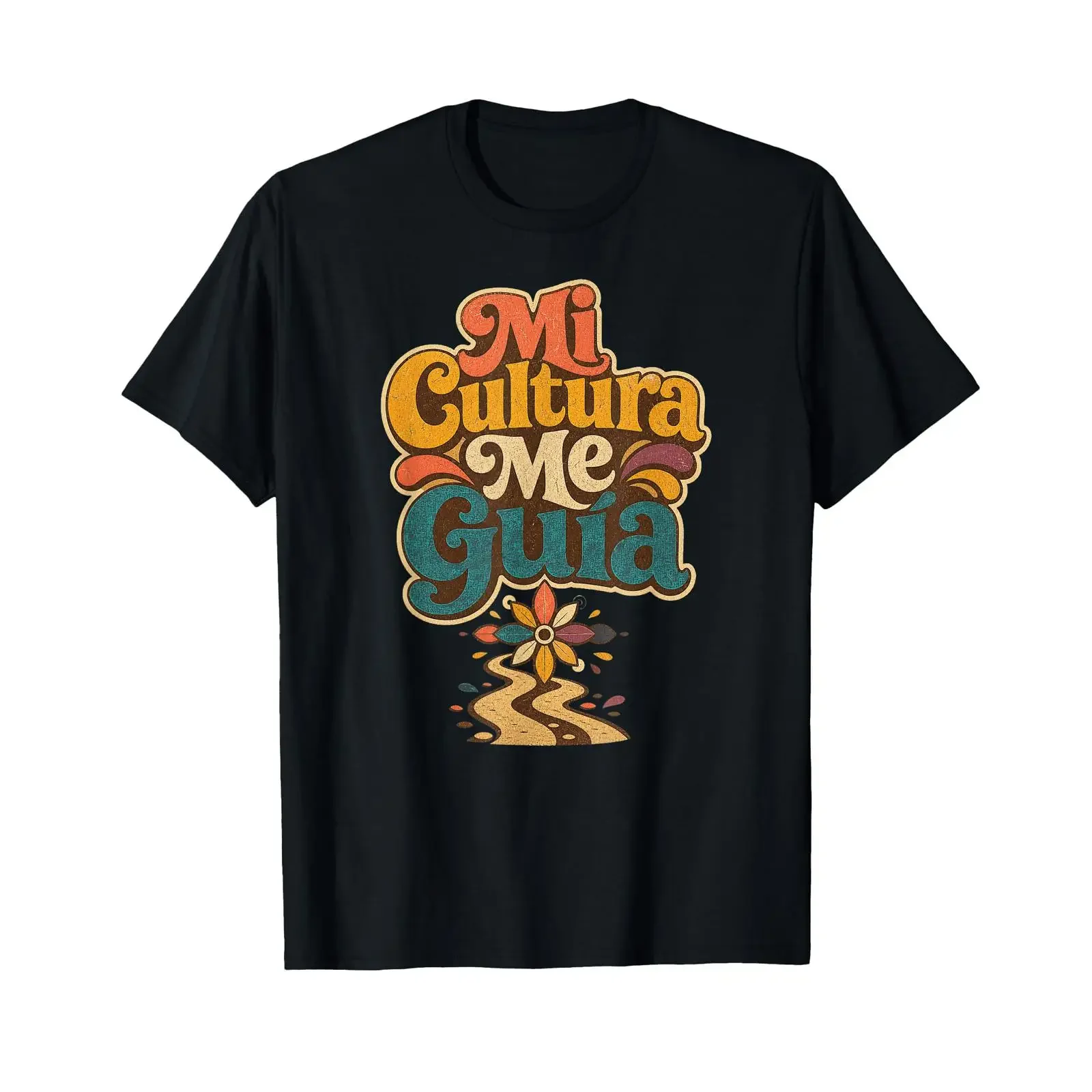 My Culture Guides Me Hispanic Pride Retro Kulturerbe T Shirt vintage Washed Top For Everyday Wear graphic Comfortable