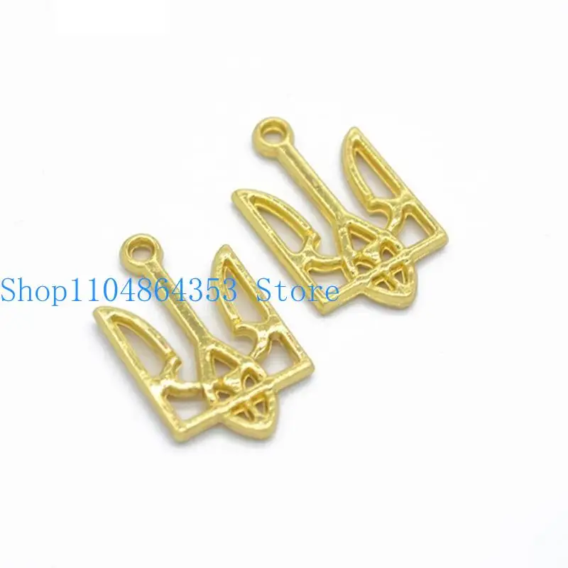 100 Pcs/set Diy Accessories Retro Alloy Ukraine National Pendants Ukrainian Flag Charm Patriotic Gift view 5